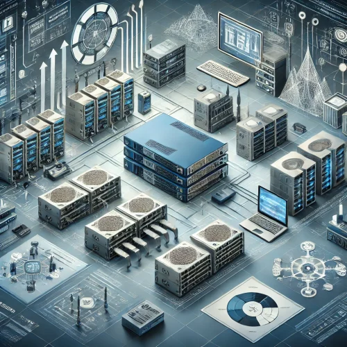DALL·E 2024-10-19 17.15.15 - An image representing 'Deployment and Configuration' in the network and telecommunications field. The design should showcase the setup of complex netw